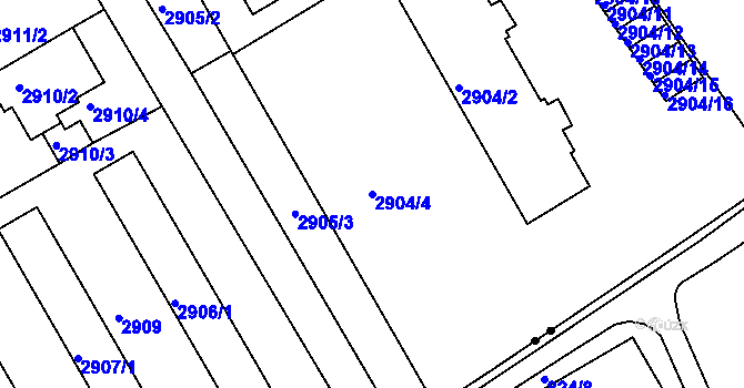 Parcela st. 2904/4 v KÚ Žabovřesky, Katastrální mapa