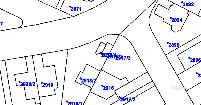 Parcela st. 2918/4 v KÚ Žabovřesky, Katastrální mapa
