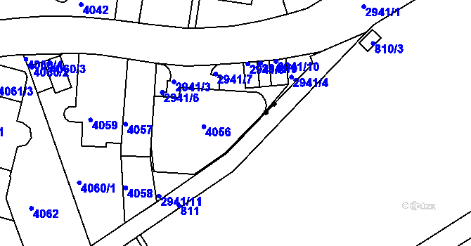 Parcela st. 2941/2 v KÚ Žabovřesky, Katastrální mapa