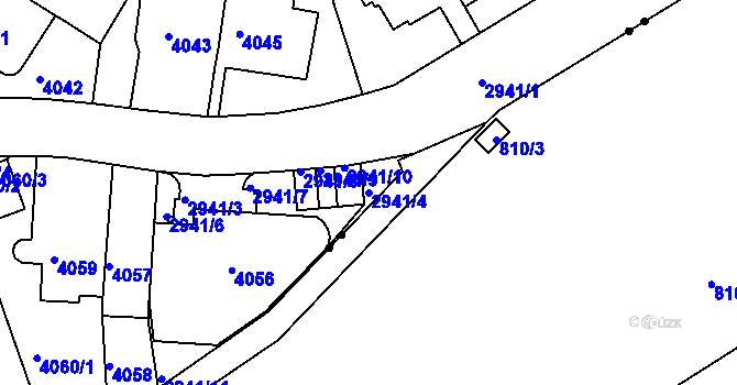 Parcela st. 2941/4 v KÚ Žabovřesky, Katastrální mapa