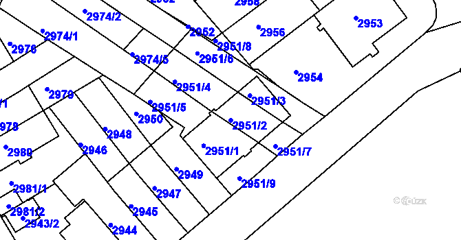 Parcela st. 2951/2 v KÚ Žabovřesky, Katastrální mapa