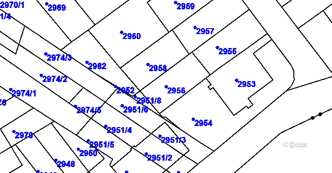 Parcela st. 2956 v KÚ Žabovřesky, Katastrální mapa