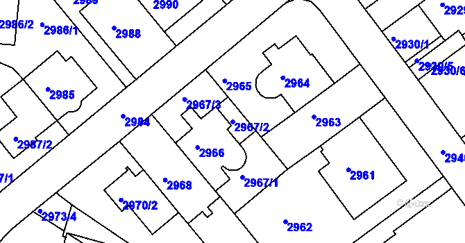 Parcela st. 2967/2 v KÚ Žabovřesky, Katastrální mapa