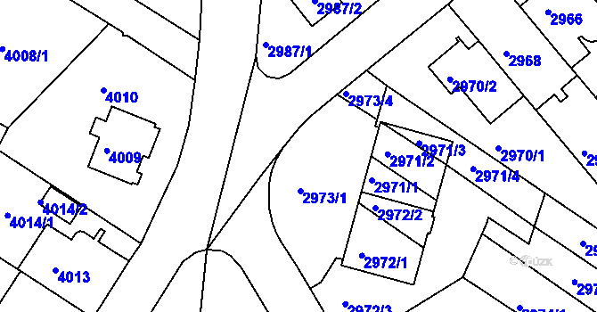 Parcela st. 2973/2 v KÚ Žabovřesky, Katastrální mapa