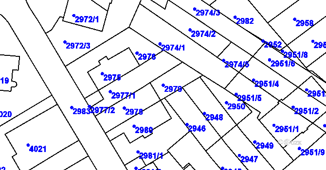 Parcela st. 2979 v KÚ Žabovřesky, Katastrální mapa