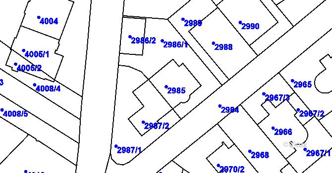Parcela st. 2985 v KÚ Žabovřesky, Katastrální mapa