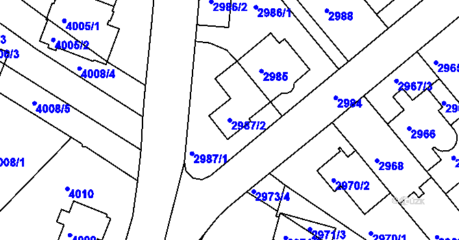 Parcela st. 2987/2 v KÚ Žabovřesky, Katastrální mapa