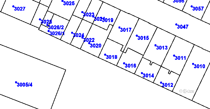 Parcela st. 3018 v KÚ Žabovřesky, Katastrální mapa