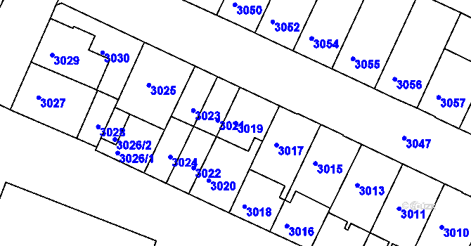 Parcela st. 3019 v KÚ Žabovřesky, Katastrální mapa