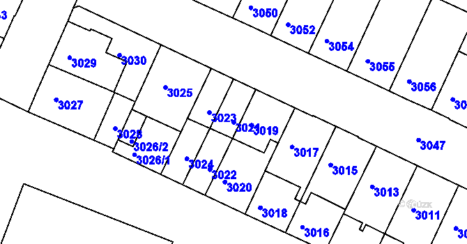 Parcela st. 3021 v KÚ Žabovřesky, Katastrální mapa