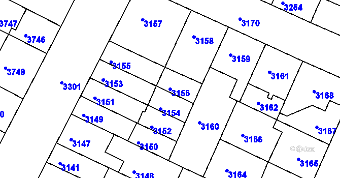 Parcela st. 3156 v KÚ Žabovřesky, Katastrální mapa