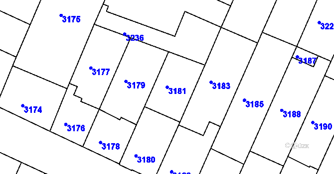 Parcela st. 3181 v KÚ Žabovřesky, Katastrální mapa