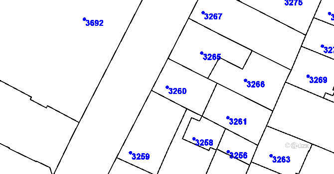 Parcela st. 3260 v KÚ Žabovřesky, Katastrální mapa