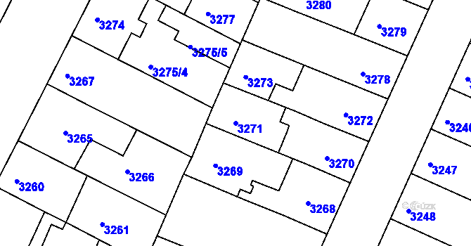 Parcela st. 3271 v KÚ Žabovřesky, Katastrální mapa