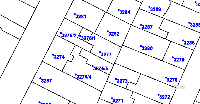 Parcela st. 3277 v KÚ Žabovřesky, Katastrální mapa