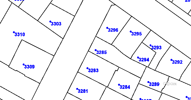 Parcela st. 3285 v KÚ Žabovřesky, Katastrální mapa