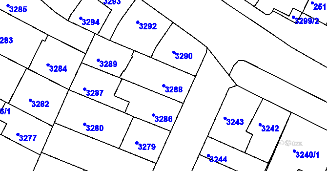 Parcela st. 3288 v KÚ Žabovřesky, Katastrální mapa