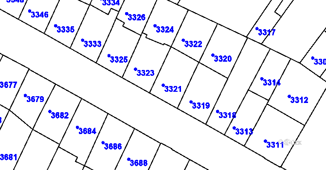 Parcela st. 3321 v KÚ Žabovřesky, Katastrální mapa