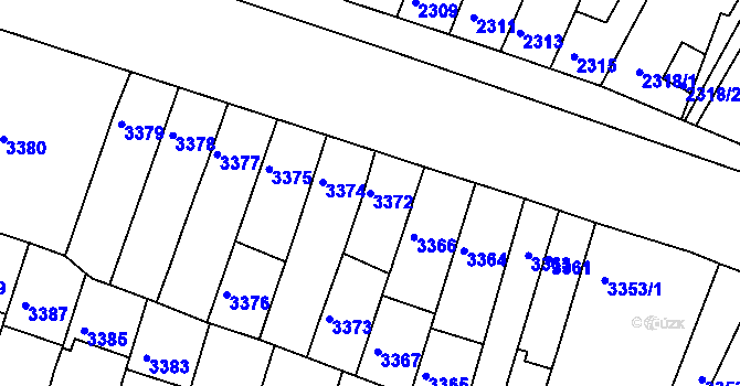Parcela st. 3372 v KÚ Žabovřesky, Katastrální mapa