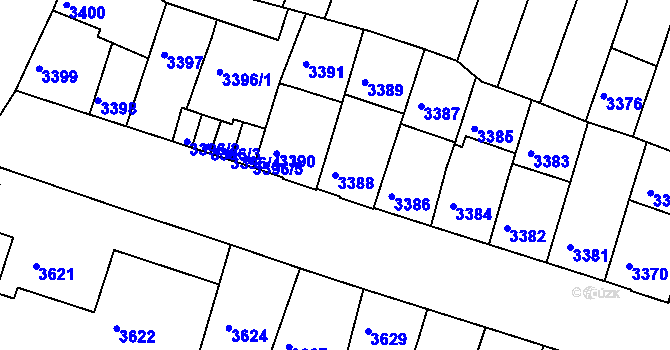 Parcela st. 3388 v KÚ Žabovřesky, Katastrální mapa