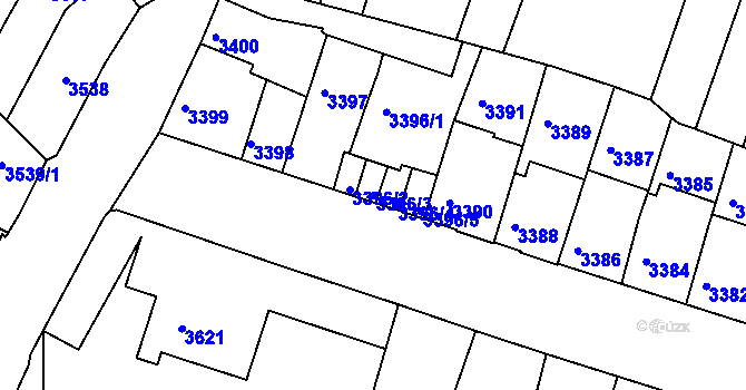Parcela st. 3396/3 v KÚ Žabovřesky, Katastrální mapa