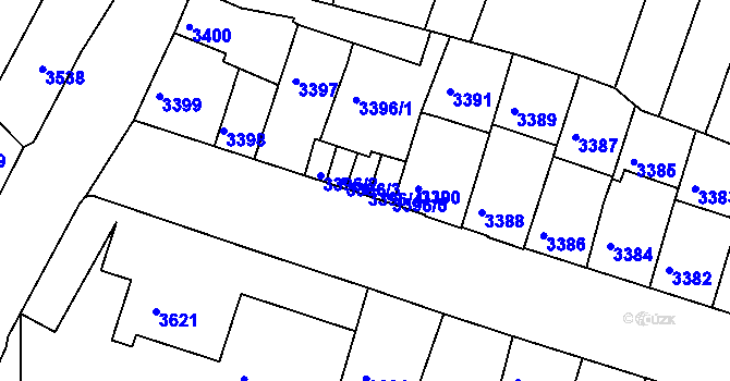 Parcela st. 3396/4 v KÚ Žabovřesky, Katastrální mapa
