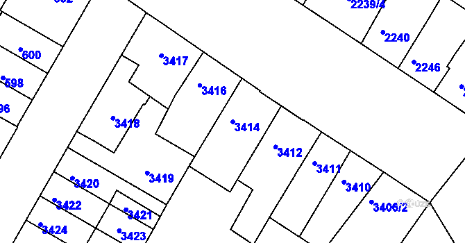 Parcela st. 3414 v KÚ Žabovřesky, Katastrální mapa