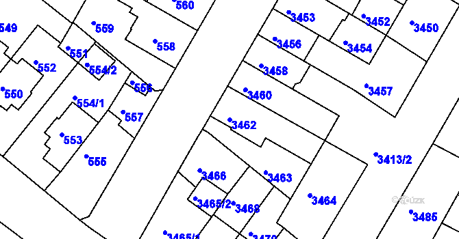 Parcela st. 3462 v KÚ Žabovřesky, Katastrální mapa