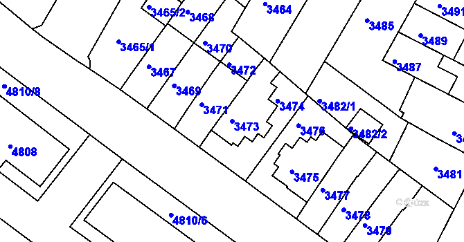 Parcela st. 3473 v KÚ Žabovřesky, Katastrální mapa