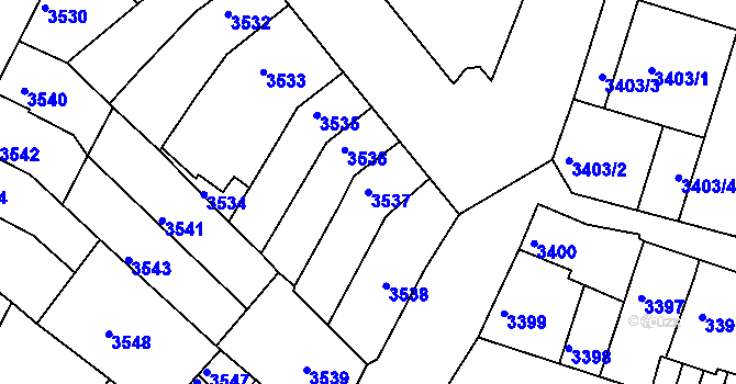 Parcela st. 3537 v KÚ Žabovřesky, Katastrální mapa