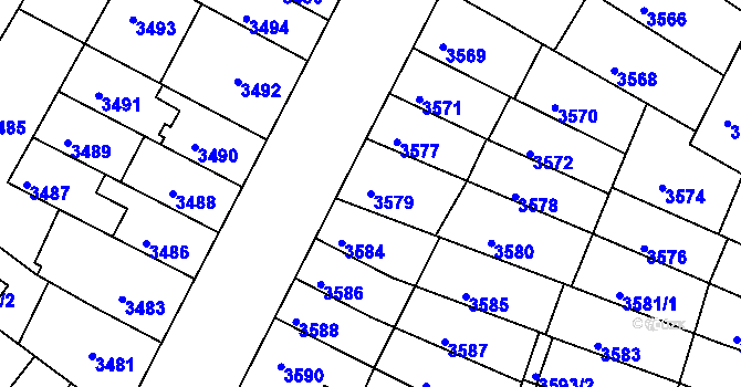 Parcela st. 3579 v KÚ Žabovřesky, Katastrální mapa