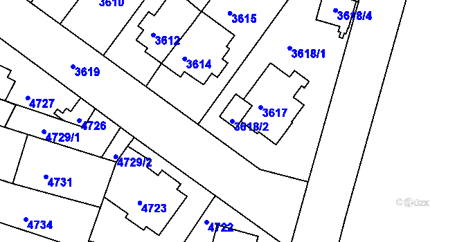 Parcela st. 3618/2 v KÚ Žabovřesky, Katastrální mapa