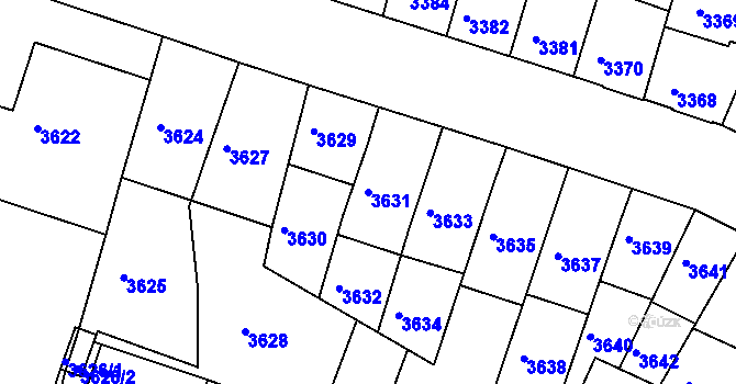 Parcela st. 3631 v KÚ Žabovřesky, Katastrální mapa