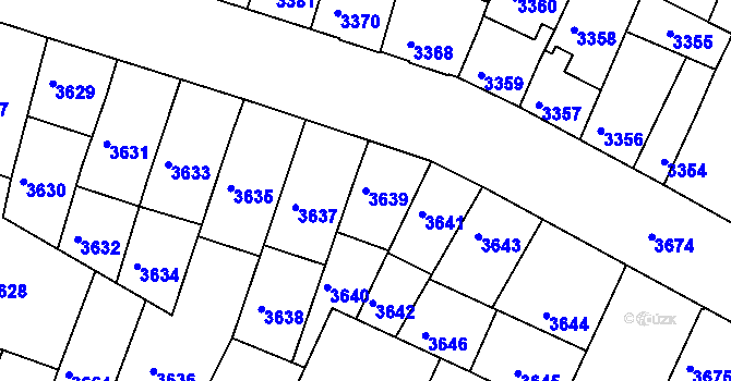 Parcela st. 3639 v KÚ Žabovřesky, Katastrální mapa