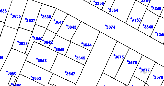 Parcela st. 3644 v KÚ Žabovřesky, Katastrální mapa