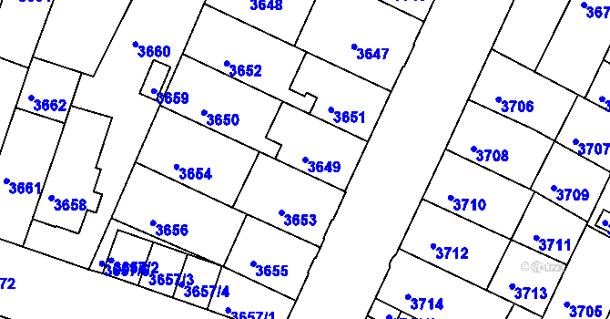 Parcela st. 3649 v KÚ Žabovřesky, Katastrální mapa