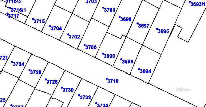 Parcela st. 3698 v KÚ Žabovřesky, Katastrální mapa