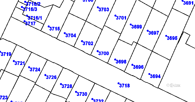 Parcela st. 3700 v KÚ Žabovřesky, Katastrální mapa