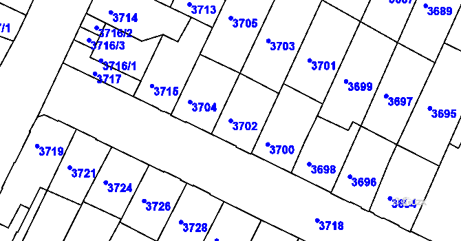 Parcela st. 3702 v KÚ Žabovřesky, Katastrální mapa