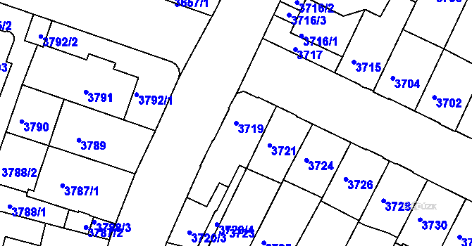 Parcela st. 3719 v KÚ Žabovřesky, Katastrální mapa