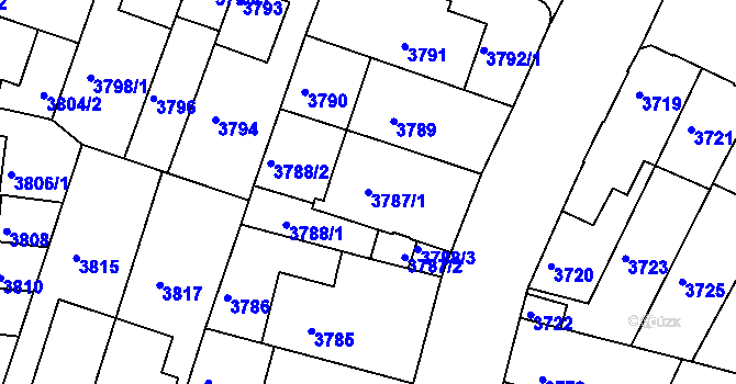 Parcela st. 3787/1 v KÚ Žabovřesky, Katastrální mapa