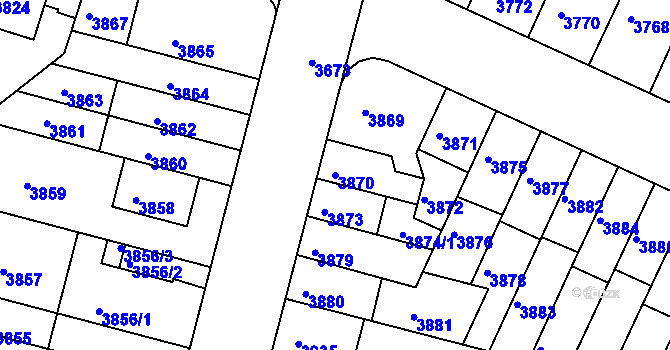 Parcela st. 3870 v KÚ Žabovřesky, Katastrální mapa