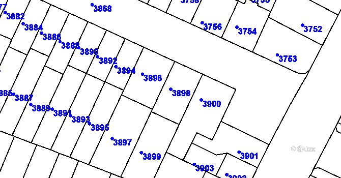 Parcela st. 3898 v KÚ Žabovřesky, Katastrální mapa