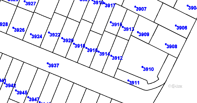 Parcela st. 3914 v KÚ Žabovřesky, Katastrální mapa