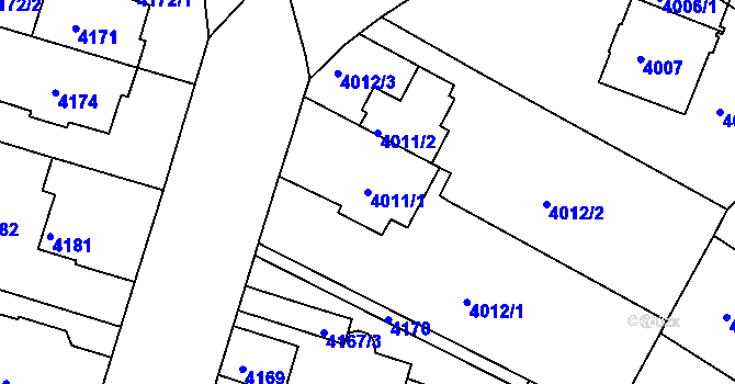Parcela st. 4011/1 v KÚ Žabovřesky, Katastrální mapa