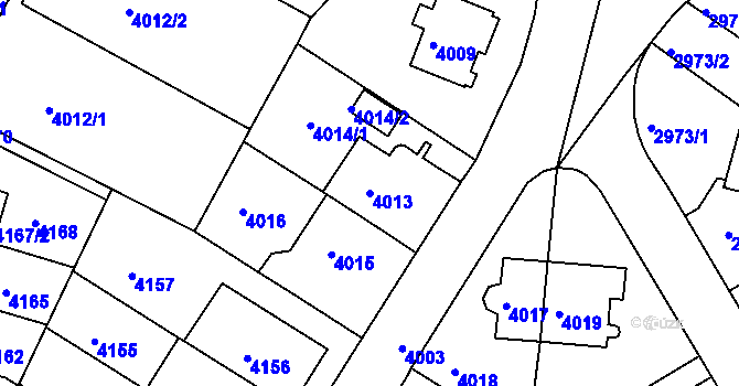 Parcela st. 4013 v KÚ Žabovřesky, Katastrální mapa
