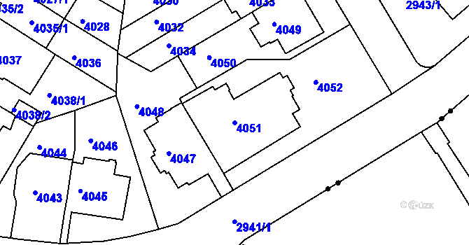 Parcela st. 4051 v KÚ Žabovřesky, Katastrální mapa