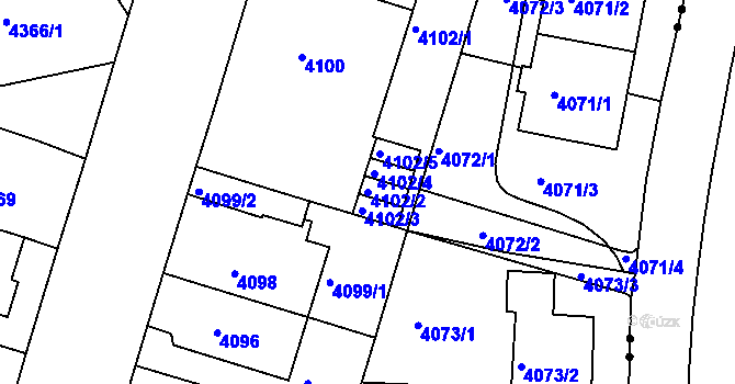 Parcela st. 4102/2 v KÚ Žabovřesky, Katastrální mapa