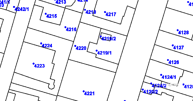 Parcela st. 4219/1 v KÚ Žabovřesky, Katastrální mapa