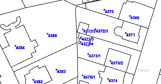 Parcela st. 4373/4 v KÚ Žabovřesky, Katastrální mapa